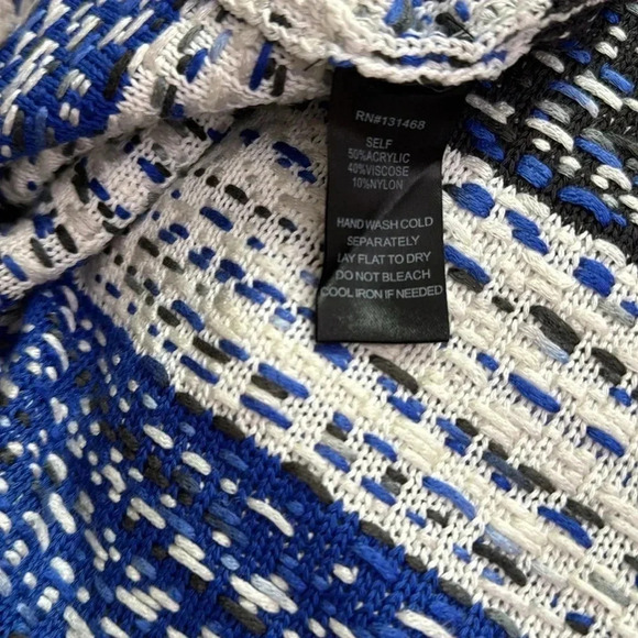 Fate blue/white tweed wrap cardigan in large with long sleeves - Picture 4 of 4